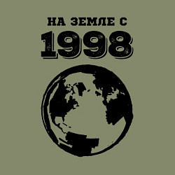 Свитшот хлопковый мужской На Земле с 1998 с краской на светлом, цвет: авокадо — фото 2