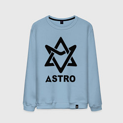 Свитшот хлопковый мужской Astro black logo, цвет: мягкое небо
