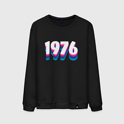 Свитшот хлопковый мужской Made in 1976 vintage art, цвет: черный