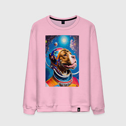 Свитшот хлопковый мужской Булли космонавт - нейросеть, цвет: светло-розовый