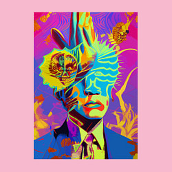 Свитшот хлопковый мужской Andy Warhol - neural network - pop art, цвет: светло-розовый — фото 2