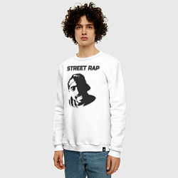 Свитшот хлопковый мужской Street style, цвет: белый — фото 2