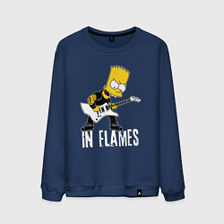 Свитшот хлопковый мужской In Flames Барт Симпсон рокер, цвет: тёмно-синий