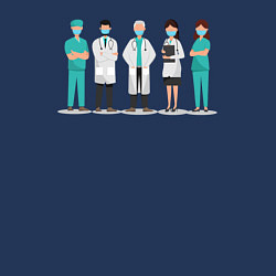 Свитшот хлопковый мужской Врачи в масках, цвет: тёмно-синий — фото 2