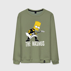 Свитшот хлопковый мужской The Rasmus Барт Симпсон рокер, цвет: авокадо