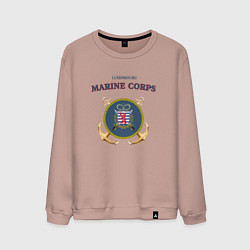 Свитшот хлопковый мужской Корпус морской пехоты княжества Люксембург, цвет: пыльно-розовый