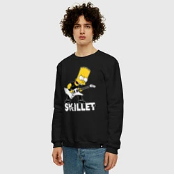 Свитшот хлопковый мужской Skillet Барт Симпсон рокер, цвет: черный — фото 2