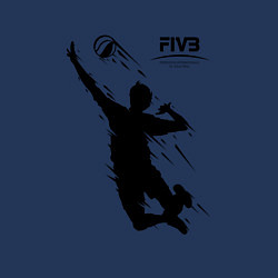 Свитшот хлопковый мужской FIVB - международная федерация волейбола, цвет: тёмно-синий — фото 2