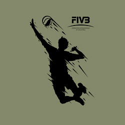 Свитшот хлопковый мужской FIVB - международная федерация волейбола, цвет: авокадо — фото 2