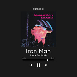Свитшот хлопковый мужской Black Sabbath Iron Man плеер, цвет: черный — фото 2