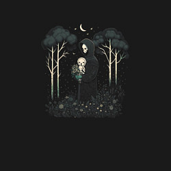 Свитшот хлопковый мужской Мрачный жнец с любимой игрушкой, цвет: черный — фото 2