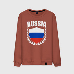 Свитшот хлопковый мужской Российский щит, цвет: кирпичный