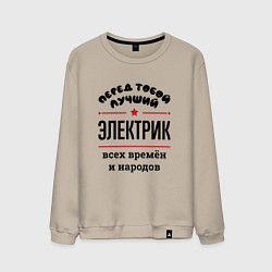 Мужской свитшот Перед тобой лучший электрик - всех времён и народо