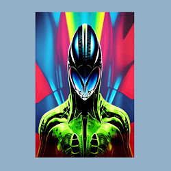 Свитшот хлопковый мужской Alien - neural network - neon, цвет: мягкое небо — фото 2