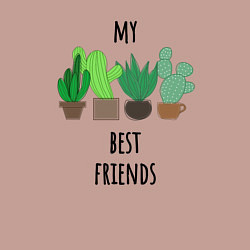 Свитшот хлопковый мужской My best friends - cactuses, цвет: пыльно-розовый — фото 2