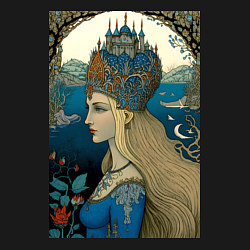 Свитшот хлопковый мужской Царевна-Лебедь - нейросеть, цвет: черный — фото 2