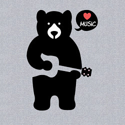 Свитшот хлопковый мужской Мишка любит музыку, цвет: меланж — фото 2