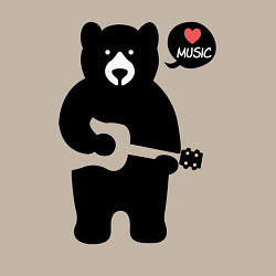 Свитшот хлопковый мужской Мишка любит музыку, цвет: миндальный — фото 2