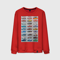 Свитшот хлопковый мужской Hot Wheels - collection Автомобили на полке, цвет: красный