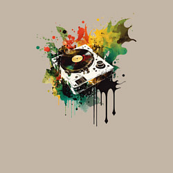 Свитшот хлопковый мужской Стильный проигрыватель, цвет: миндальный — фото 2