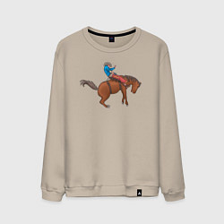 Свитшот хлопковый мужской Наездник и конь вместе, цвет: миндальный