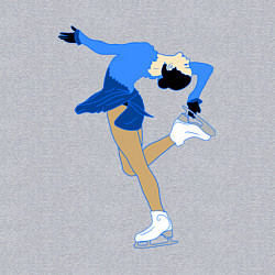 Свитшот хлопковый мужской Фигуристка на льду, цвет: меланж — фото 2