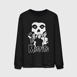 Свитшот хлопковый мужской Misfits рок группа, цвет: черный
