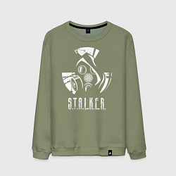 Свитшот хлопковый мужской STALKER противогаз, цвет: авокадо