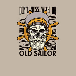 Свитшот хлопковый мужской Dont mess with an old sailor, цвет: миндальный — фото 2