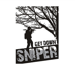 Свитшот хлопковый мужской Get down sniper, цвет: белый — фото 2