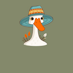 Свитшот хлопковый мужской Гусь в шляпе, цвет: авокадо — фото 2