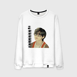 Свитшот хлопковый мужской Тэхен и Чонгук, цвет: белый