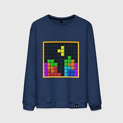 Свитшот хлопковый мужской Tetris, цвет: тёмно-синий