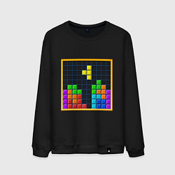 Свитшот хлопковый мужской Tetris, цвет: черный