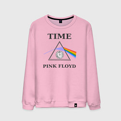 Свитшот хлопковый мужской Время Пинк Флойд рок, цвет: светло-розовый