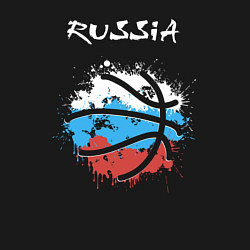 Свитшот хлопковый мужской Russia basketball, цвет: черный — фото 2