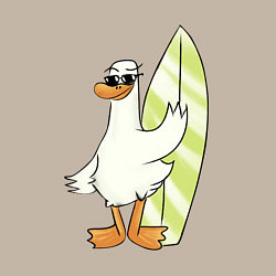 Свитшот хлопковый мужской Гусь серфингист в очках, цвет: миндальный — фото 2