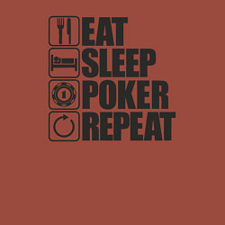 Свитшот хлопковый мужской Eat, sleep, poker, repeat, цвет: кирпичный — фото 2