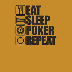 Свитшот хлопковый мужской Eat, sleep, poker, repeat, цвет: горчичный — фото 2