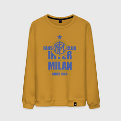 Свитшот хлопковый мужской Inter Milan fans club, цвет: горчичный