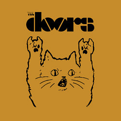 Свитшот хлопковый мужской The Doors - rock cat, цвет: горчичный — фото 2