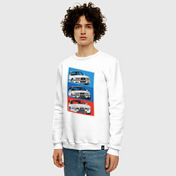 Свитшот хлопковый мужской BMW cars, цвет: белый — фото 2