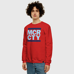Свитшот хлопковый мужской Run Manchester city, цвет: красный — фото 2
