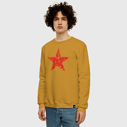 Свитшот хлопковый мужской Star USSR, цвет: горчичный — фото 2
