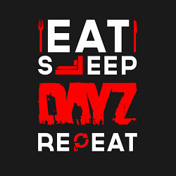 Свитшот хлопковый мужской Надпись eat sleep DayZ repeat, цвет: черный — фото 2
