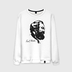 Свитшот хлопковый мужской Karl Marx, цвет: белый