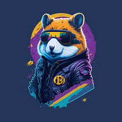 Свитшот хлопковый мужской Крипто хомяк, цвет: тёмно-синий — фото 2