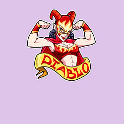 Свитшот хлопковый мужской Дьяволица боец лучадор Луча Либре, цвет: лаванда — фото 2