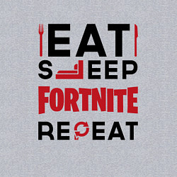 Свитшот хлопковый мужской Надпись: eat sleep Fortnite repeat, цвет: меланж — фото 2
