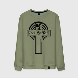 Свитшот хлопковый мужской Black Sabbath Cross, цвет: авокадо